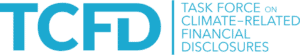 TCFD logo with the text "Task Force on Climate-related Financial Disclosures" in blue capital letters on a light background.