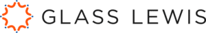 Glass Lewis logo featuring an abstract orange circular design to the left of the company name in black uppercase letters.