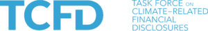 TCFD logo with the text "Task Force on Climate-Related Financial Disclosures" in light blue font on a white background.