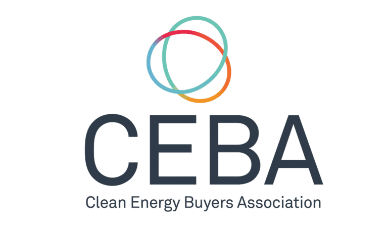 Logo of the Clean Energy Buyers Association, featuring three overlapping colored loops above the acronym "CEBA" and the organization's full name below.